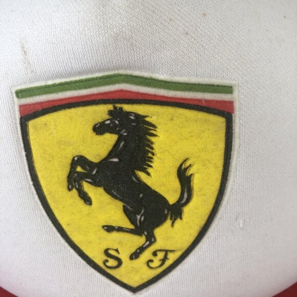 Ferrari Hat Cap Snap Back Red White Mesh Trucker Racing Logo Mens Formula Foam - Picture 2 of 14